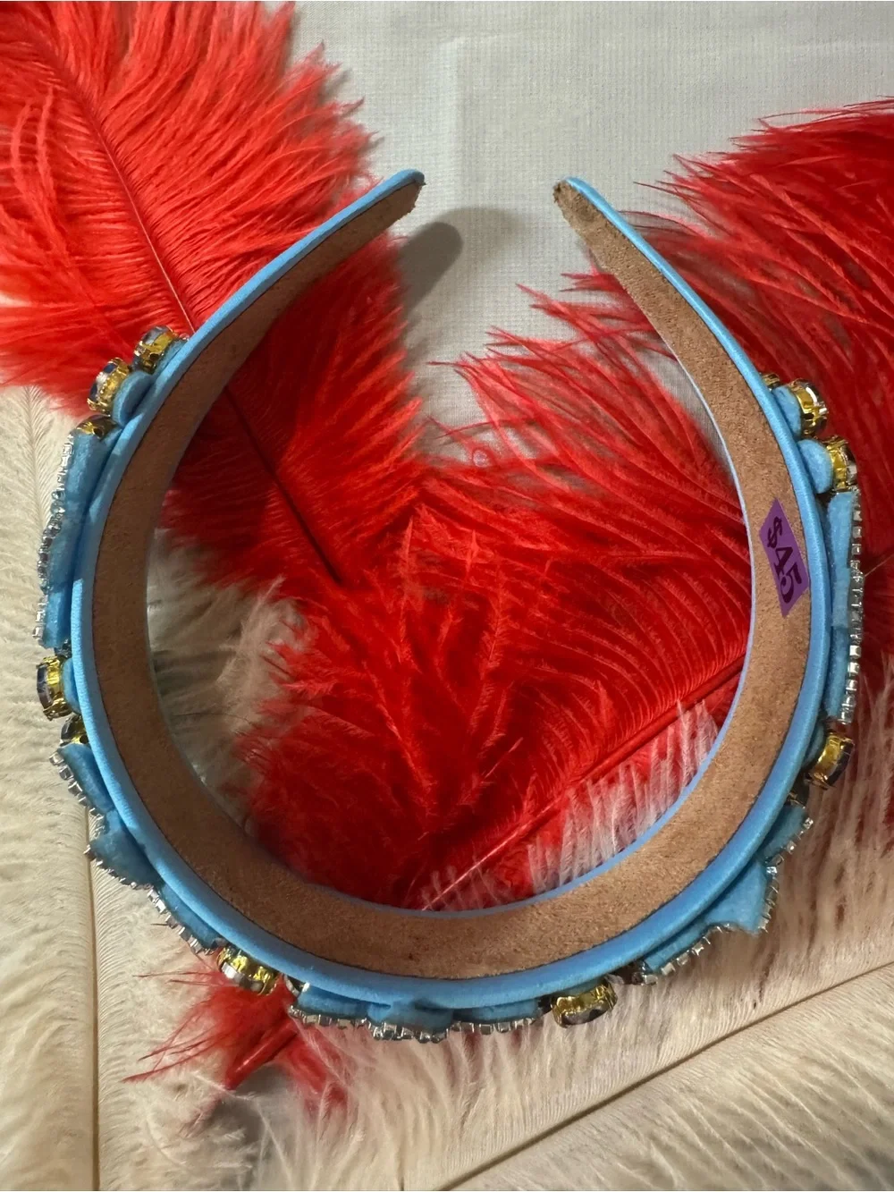 Elegant Embellished sparkling Crystal details Flower Headband - NWT - Handmade.